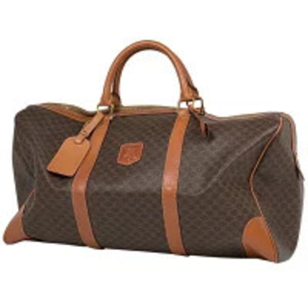 Celine Macadam Boston bag handbag canvas brown